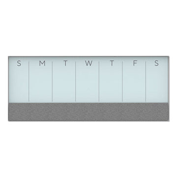 U Brands 3n1 Magnetic Glass Dry Erase Combo Board, 35 X 14.25, Week View, White Surface And Frame freeshipping - TVN Wholesale